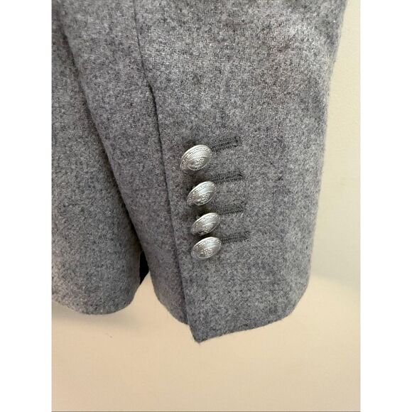 Vilagallo Two Silver Button Blazer Grey Size 38 Elbow Patches Wool Academia Scho - Picture 6 of 6